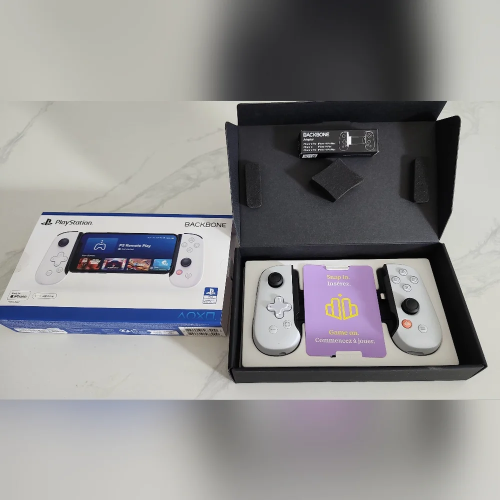 Gaming Console with Controllers - Black and Gray